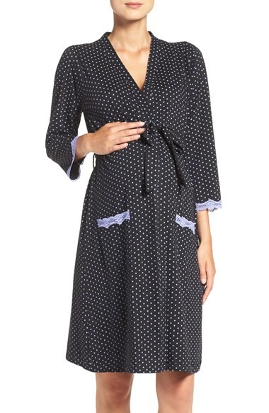 fleece maternity robe