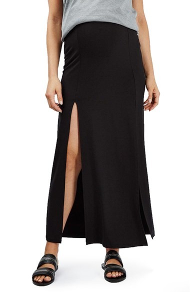 black maternity maxi skirt
