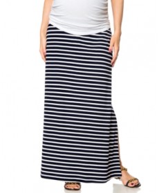 A Pea in the Pod Maternity Striped Crossover Maxi Skirt