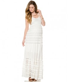 A Pea In The Pod Maternity Lace Tiered Maxi Dress