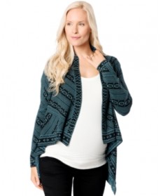 Wendy Bellissimo Maternity Printed Open-Front Cardigan
