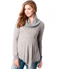 Motherhood Maternity Striped Cowl-Neck Sweater