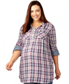 Motherhood Maternity Plus Size Plaid Shirt