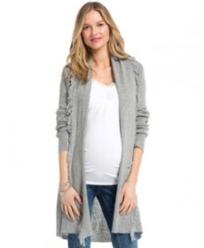 Jessica Simpson Maternity Fringed Open-Front Cardigan