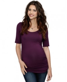 A Pea in the Pod Maternity Ruched Elbow-Sleeve Top