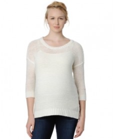 Design History Maternity Three-Quarter-Sleeve Sweater