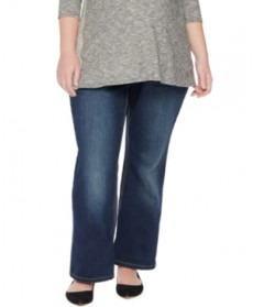 Jessica Simpson Plus Size Boot-Cut Maternity Jeans, Dark Wash