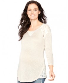 Motherhood Maternity Lace-Trim Sweatshirt