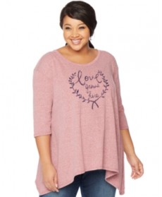 Wendy Bellissimo Maternity Plus Size Graphic Top