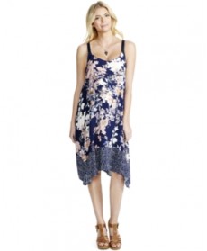 Jessica Simpson Maternity Floral-Print Handkerchief-Hem Dress