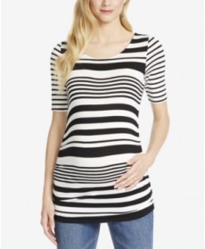 Jessica Simpson Maternity Striped Elbow-Sleeve Top