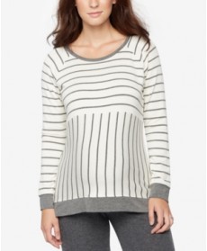 A Pea In The Pod Maternity Striped French Terry Sweatshirt