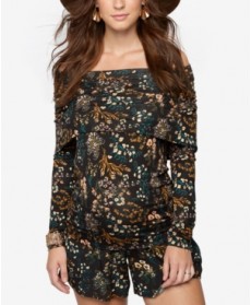 A Pea In The Pod Maternity Off-The-Shoulder Printed Top