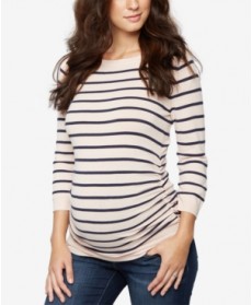 A Pea In The Pod Maternity Boat-Neck Striped Sweater