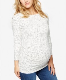 A Pea In The Pod Maternity Three-Quarter-Sleeve Printed Top