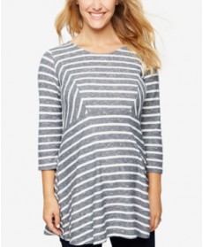 A Pea In The Pod Maternity Striped Babydoll Top