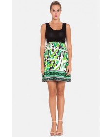 Olian Print Skirt Maternity Tank Dress