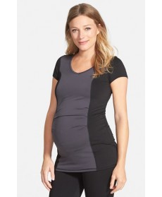 Maternal America Colorblock Maternity Top