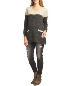 The Urban Ma Contrast Yoke Maternity Sweater