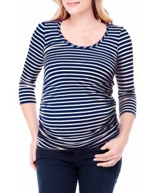 Ingrid & Isabel Stripe Ruched Maternity Top