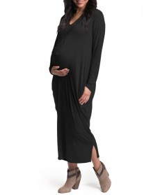 Bun Maternity Longline Cocoon Maternity Dress