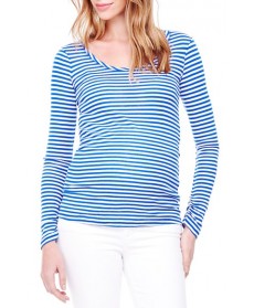 Ingrid & Isabel Stripe Scoop Neck Maternity Tee