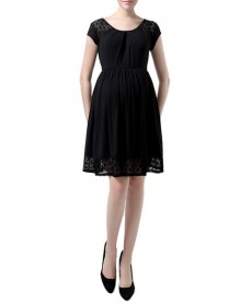 Kimi And Kai 'Hazel' Lace Trim Maternity Skater Dress