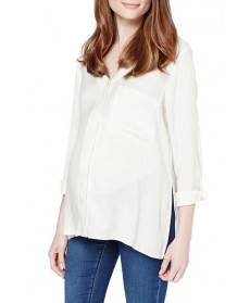 Topshop Slouch Pocket Maternity Blouse - Ivory