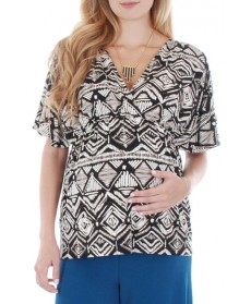 Everly Grey 'Ophelia' Print Maternity/nursing Top