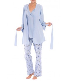 Olian 'Anne' Maternity Pajamas & Robe With Coordinating Pillowcase