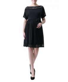 Kimi And Kai 'Elsie' Crochet Trim Maternity Dress