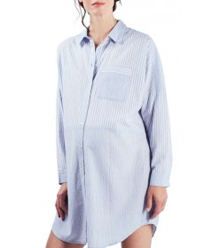 Topshop Stripe Maternity Sleep Shirt- Blue