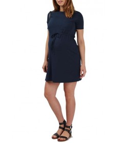 Topshop Waist Tie Maternity T-Shirt Dress - Blue