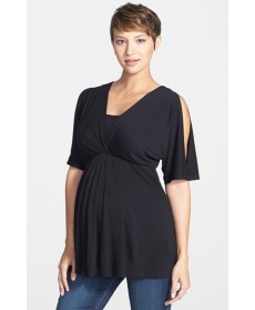 Maternal America Split Sleeve Maternity/nursing Top