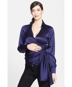 Eva Alexander London Silk Wrap Maternity Shirt