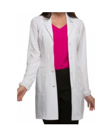 HeartSoul fine solid dobby lab coat - White 