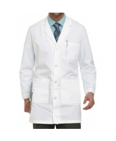 Landau Mens medical lab coat - White Sanded Twill 