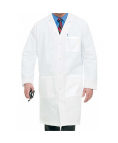 Landau mens full length lab coat - White 