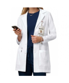 Cherokee 3 inch 3 button lab coat with Certainty - White 