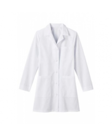 Meta Ladies  3 inch 4-pocket performance lab coat - White 