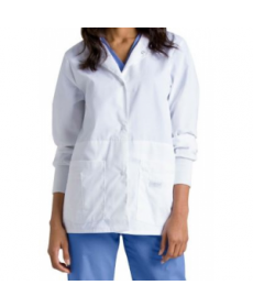 Landau lab jacket with iPad pocket - White 
