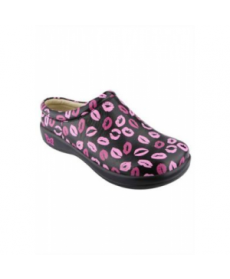 Alegria Kayla Pro Black Multi Lips nursing clog - Black Multi Lips 