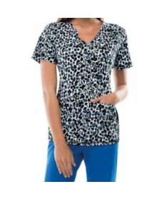 Cherokee Flexibles Lacy Leopard print scrub top acy Leopard 