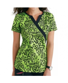 Beyond Scrubs Green Tiger crossover print scrub top - Green Tiger 