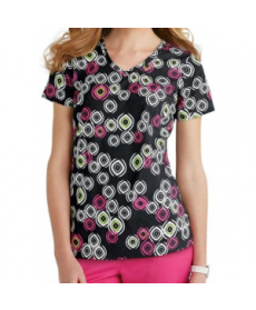 Beyond Scrubs Geo Pop v-neck print scrub top - Geo Pop 