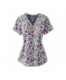 NrG by Barco Super Foxy v-neck print scrub top uper Foxy 