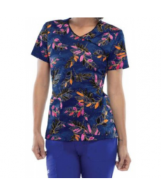 Cherokee Runway Shimmering Leaves print scrub top himmering Leaves 