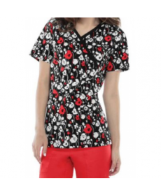 Cherokee Runway Hello Poppy print scrub top - Hello Poppy 