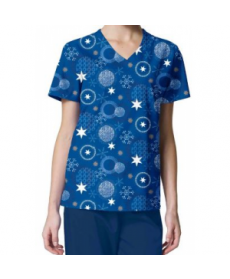 Zoe + Chloe You're a Shining Star Royal print scrub top - Youre a Shining Star Royal 