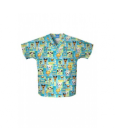 Cherokee Scrub HQ Pet Shop Boys print v-neck scrub top - Pet Shop Boys 